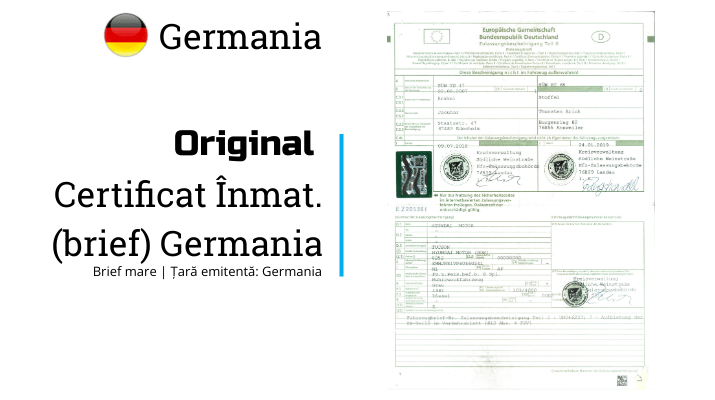 Germania | Certificat inmatriculare | DE